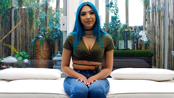 Blue hair beauty on NVG NetVideoGirls audition - wide 8